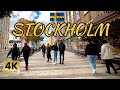 4k walking in Sweden Stockholm | exploring Stockholm in sunny and cold day |have a good walk friends