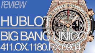 フルダイヤのウブロ！HUBLOTビッグバン・ウニコ・キングゴールド 411.OX.1180.RX.0904 実機レビュー