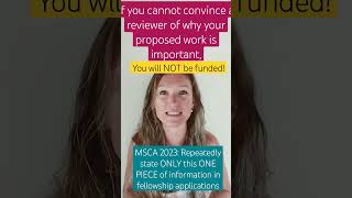 MSCA 2023: The ONLY ONE piece of info you can repeat in your fellowship application! #mariecurie