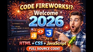 Happy New Year 2026 🎆 Fireworks with HTML CSS JavaScript, #NewYear2026,#Coding, #Trending,#Fireworks