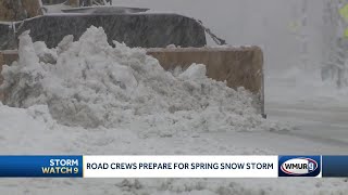 Road crews prepare for spring snow storm
