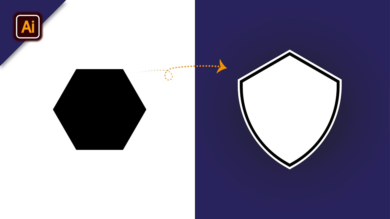 How To Create Shield Icon From A Polygon In Illustrator Adobe