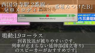 西国分寺駅 2番線 発車メロディー 「一番星みつけたB 」