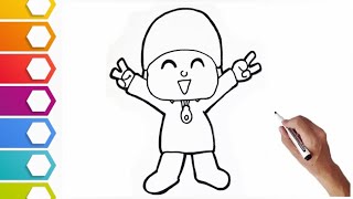 Pocoyo drawing💖 l easy pocoyo drawing for kids l pocoyo l drawing for kids 🥰l how to draw pocoyo