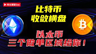 比特幣下跌楔形繼續調整 | 比特幣小級別以橫代跌注意反彈 | 以太幣等關鍵區域做單 |