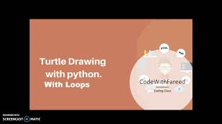 Turtle Drawing with Loops In python| CodeWithFareed