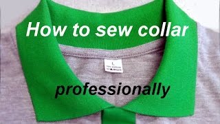 ✂✂ How to Sew a t-shirt collar Polo. ✂ Jak wszyć kołnierzyk do koszulki polo. Kurs szycia .