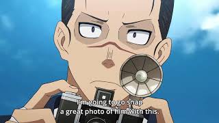 Lt.  Konro tries to take a naked picture of Capt.  Shinmon but gets caught by him