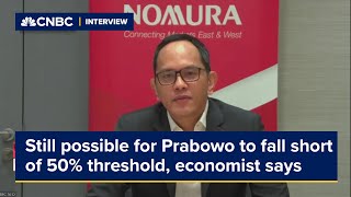 Indonesia election: Still possible for Prabowo to fall short of 50% threshold, economist says