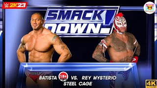 FULL MATCH - Rey Mysterio vs. Batista - Steel Cage Match: SmackDown: WWE 2K23