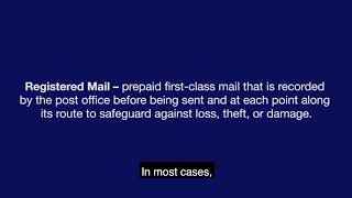Sending e Certified, Electronic Return Receipt or Registered Mail Captioned