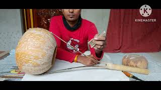 লাউ দিয়ে একতারা তৈরি | Ektara making | How to make Ektara | Aktara make | folk musical instruments