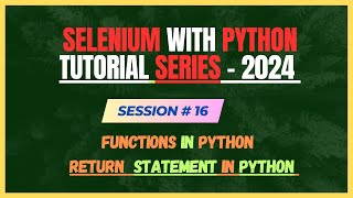 16. Function in Python | How Function works | Return statement | Python Tutorial for Beginners