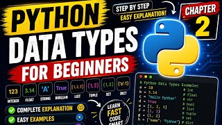 Python Data Types Tutorial in Hindi 🔥 | Chapter 2 | Complete Beginner Guide 🚀 #python #datatype