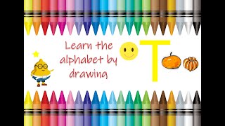 Learn the alphabet by drawing | T for Tangerine | How to draw a tangerine easy | Educational Video