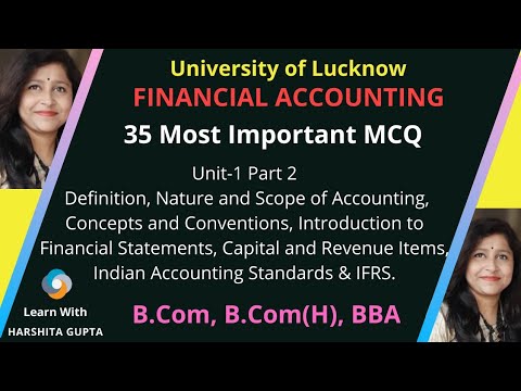 Financial Accounting MCQ| B.Com, B.Com(H), BBA|Unit-1|Most Imp MCQ Of ...