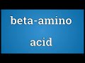 beta amino acid meaning