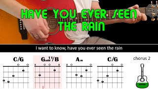 HAVE YOU EVER SEEN THE RAIN - CCR - Guitar lesson - Acoustic guitar (with chords & lyrics)