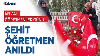 Şehit öğretmen Ayşenur Alkan annesi mezarda gözyaşlarını tutamadı: \