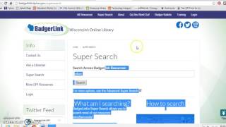 Badgerlink tutorial