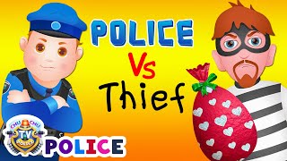 ChuChu TV Police Chase Thief in Police Car Save Huge Birthday Egg Surprise Toys Gifts for Twin Kids