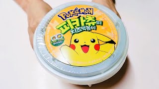 [포켓몬분식] 띠부실이 들어있는 '피카츄의 치즈떡볶이' 옴뇸뇸🤤🍽️ (Pokemon snack and sticker)