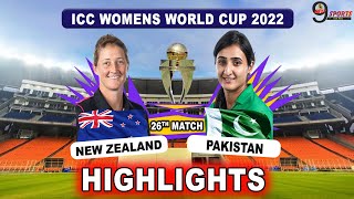 PAK W VS NZ W 26th MATCH HIGHLIGHTS 2022 | PAKISTAN WOMEN vs NEW ZEALAND WOMEN WORLD CUP HIGHLIGHT