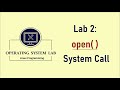 open() System Call Program in Linux