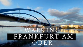 Walking Germany🇩🇪. Walking Frankfurt on the Ode🇩🇪r.Oder. Historic Center Frankfurt Oder. Embankment.