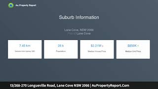 13/268-270 Longueville Road, Lane Cove NSW 2066 | AuPropertyReport.Com