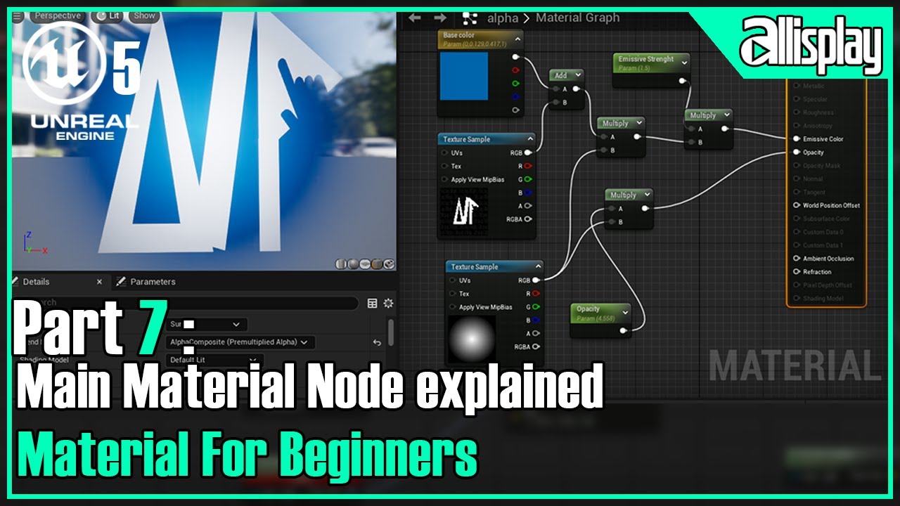 UE5 : Materials For Beginners In Unreal Engine5- 7 Main Material Node ...