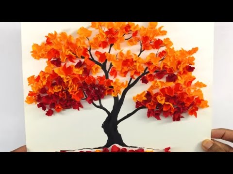 How To Make Beautiful Paper Tree Art Diy Wall Hanging Craft Ideas