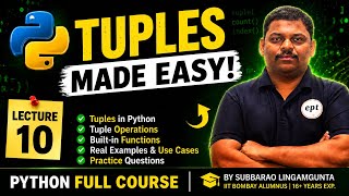 Python Tuples Tutorial 🔥 | Tuple Operations & Built-in Functions in Python | Lecture 10