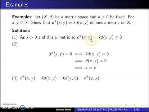 METRIC SPACE EXAMPLES PART 2 - YouTube