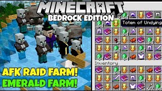 Minecraft Bedrock: Fully AFK RAID FARM! 1,400 Emeralds/Hr! Pillager Outpost Farm