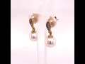 diamond akoya pearl earrings 14k yellow gold 8.25 mm certified $699 822076