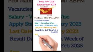 India Post GDS Recruitment 2023 (40889 Post) Notification Released, Check Details Here and Apply
