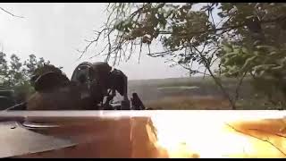 Пряме попадання в російський танк. Hit a Russian tank.