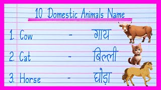 10 Domestic Animals Name | Paltu Janwar Ke Naam | Domestic Animals Name