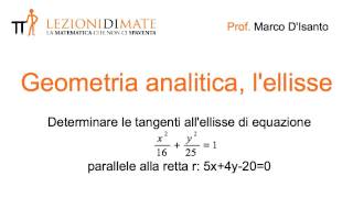 Determinare le rette tangenti all'ellisse, che siano parallele alla retta 5x+4y-20=0