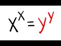 How to find all solutions to the famous equation x^x=y^y (with Lambert W function)