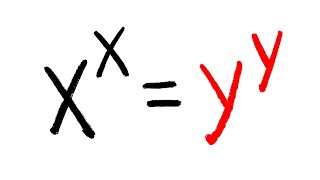How to find all solutions to the famous equation x^x=y^y (with Lambert W function)