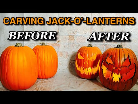 Easy Simple Craft Foam Pumpkins Carving Tutorial Youtube