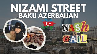 Nizami Street Baku, Azerbaijan | Street Walk \u0026 Food Tour | Shaurma, Dolma, Plov \u0026 Baklava