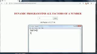 How are all factor of number using HTML, CSS and JavaScript project