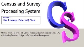 CSPro: How Do I Use LookUp (External) Files?