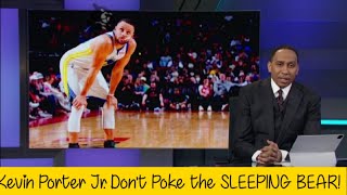 Stephen A Smith Reaction on Kevin Porter Jr. trash talk the Greatest Shooter of all time.