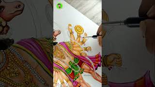 Panchamukhi Hanuman final output drawing #youtubeshorts #shorts