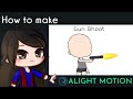 How to make a gun shooting animation in Alight Motion || Gacha Stu-Club Tutorial ||