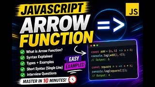 🚀 JavaScript Arrow Functions Explained in Simple Words!